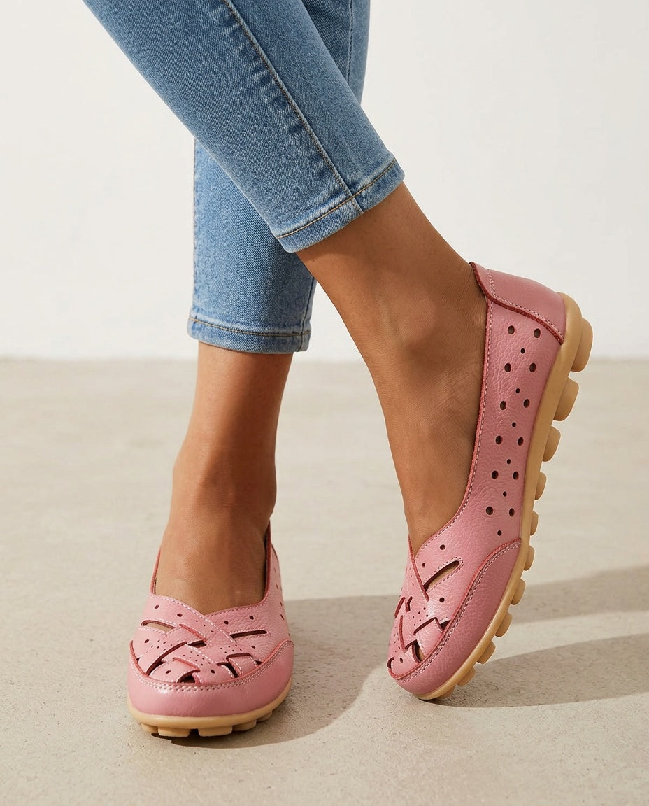 Amara | Perforated Leather Loafers