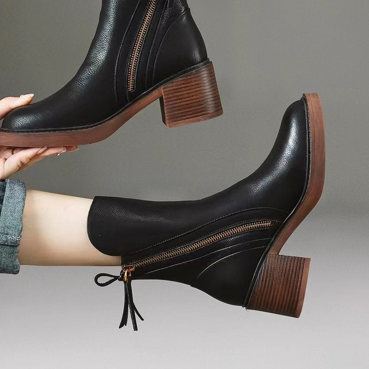 Bellora | Leather-Look Mid Calf Boots