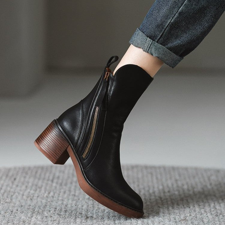 Bellora | Leather-Look Mid Calf Boots