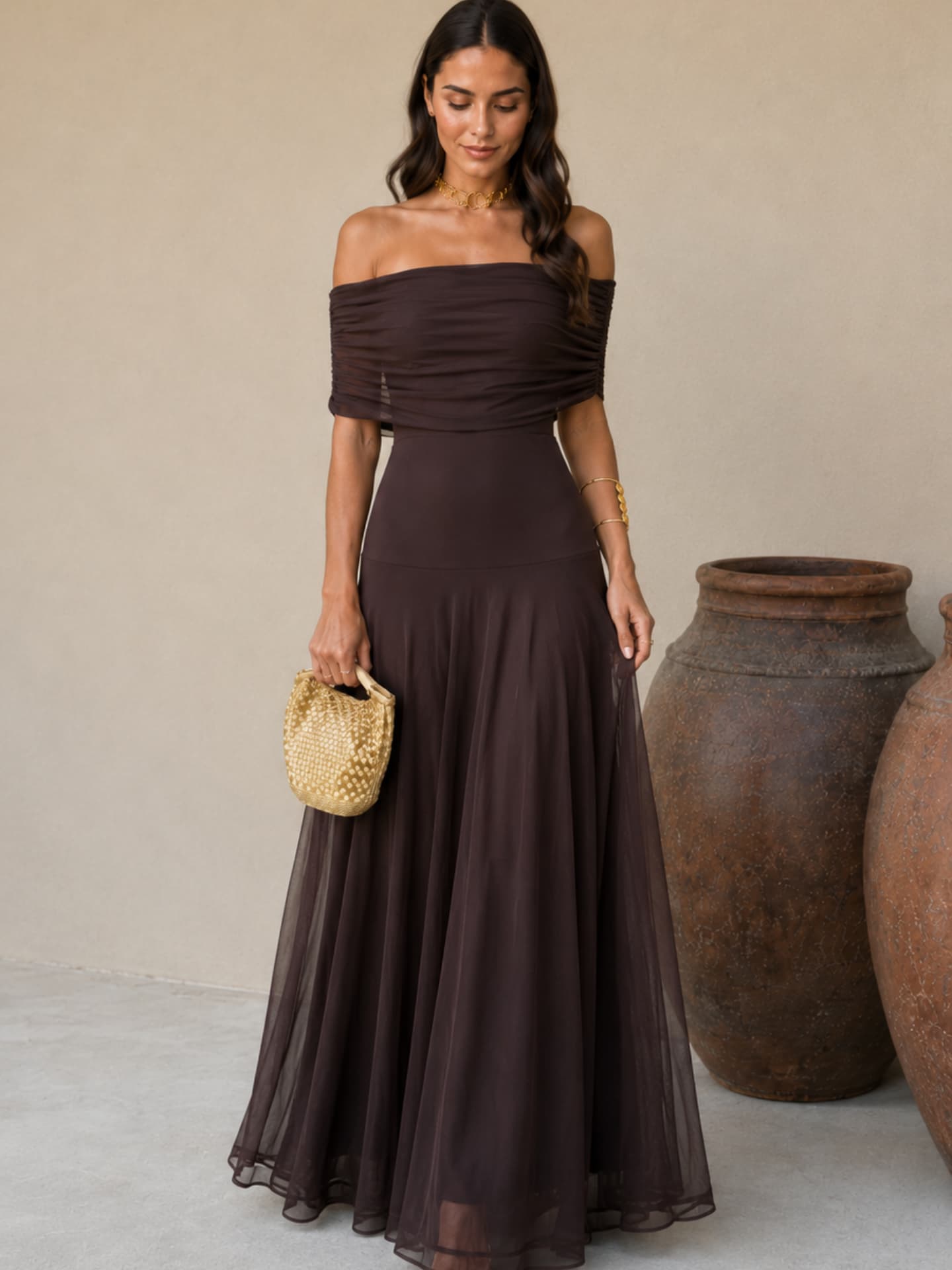 Aubrey | Stretch Tulle Cocktail Midi Dress