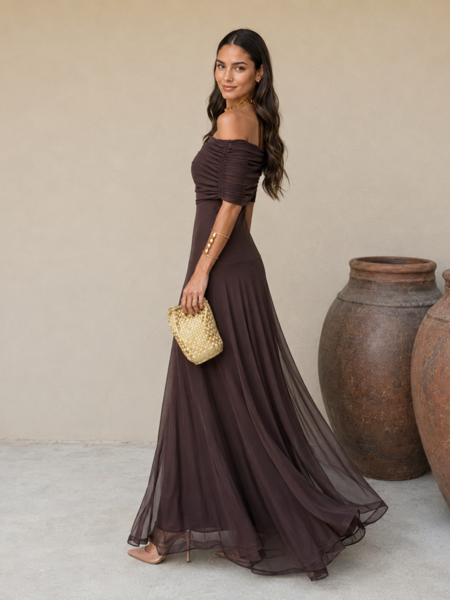 Aubrey | Stretch Tulle Cocktail Midi Dress