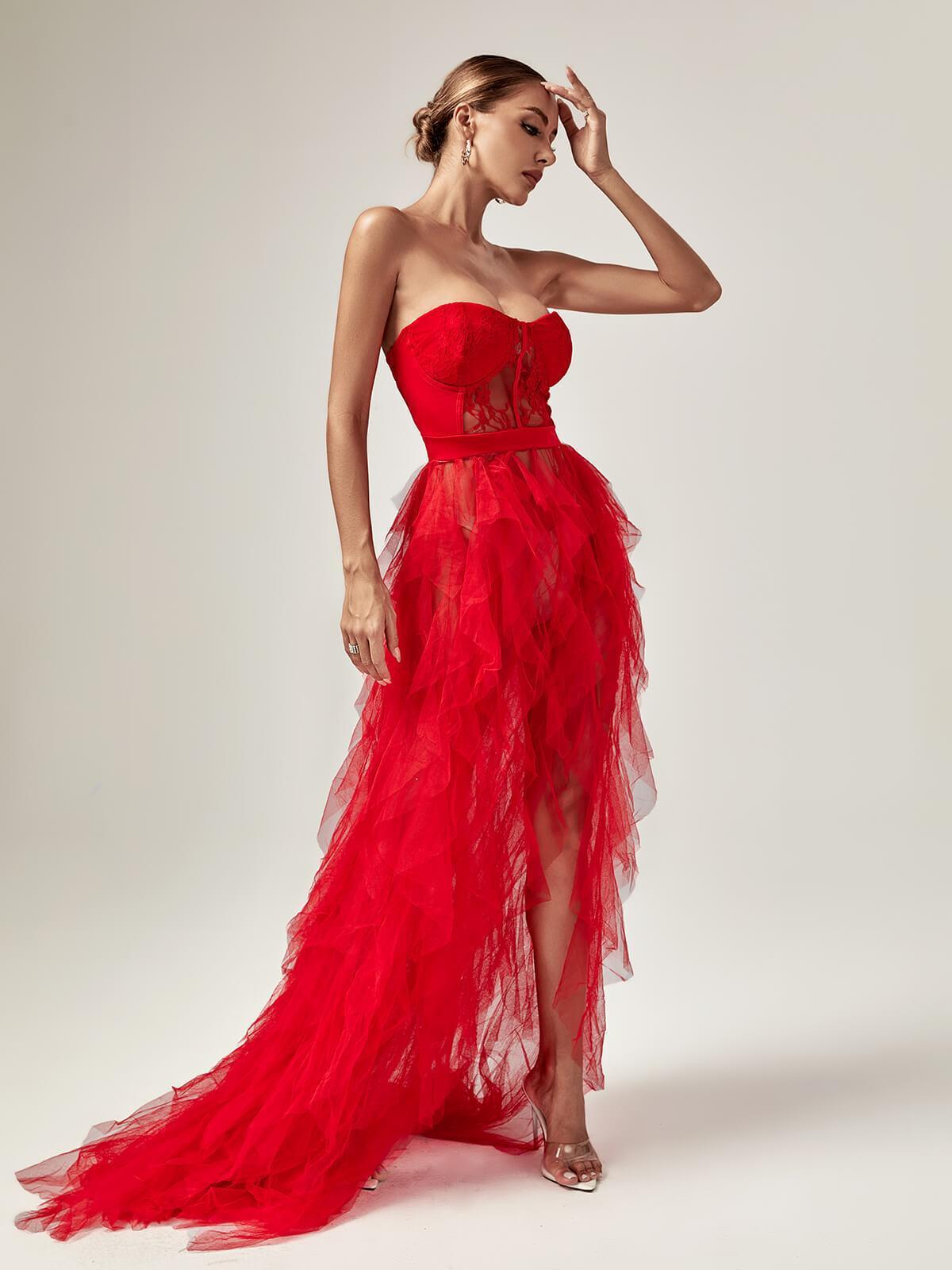 Cosette | Tulle Black Tie Maxi Dress