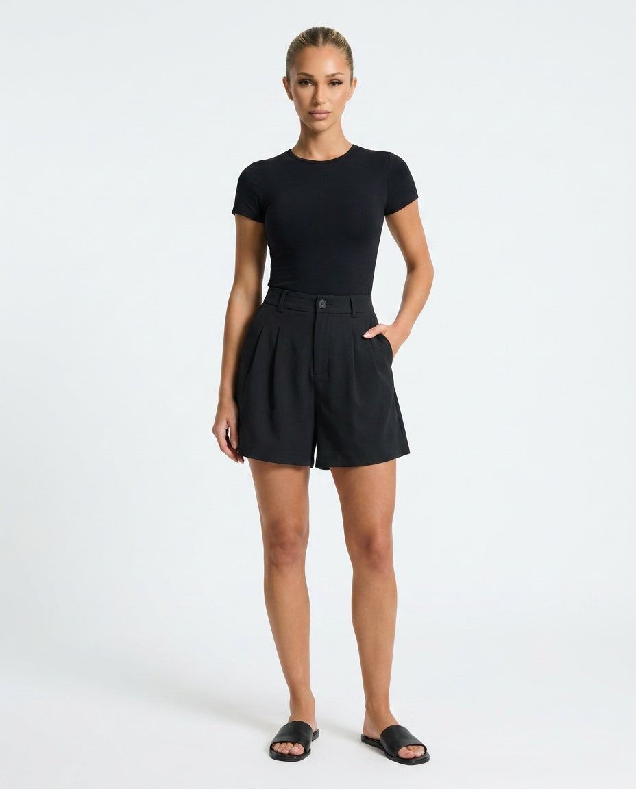 Marisol | Straight-Leg Stretch Bermuda Shorts