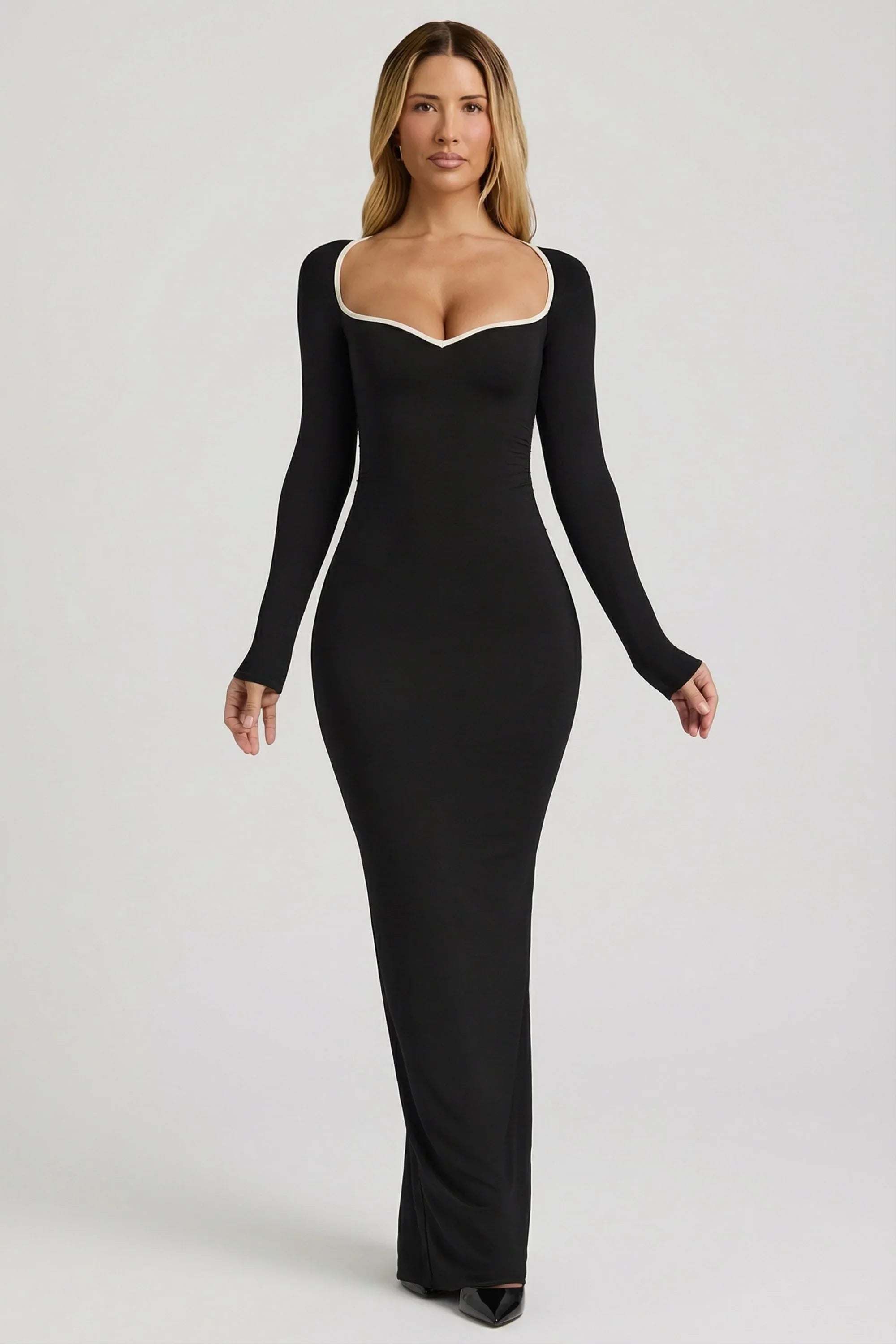 Vera | Modal Contrast-Trim Maxi Dress