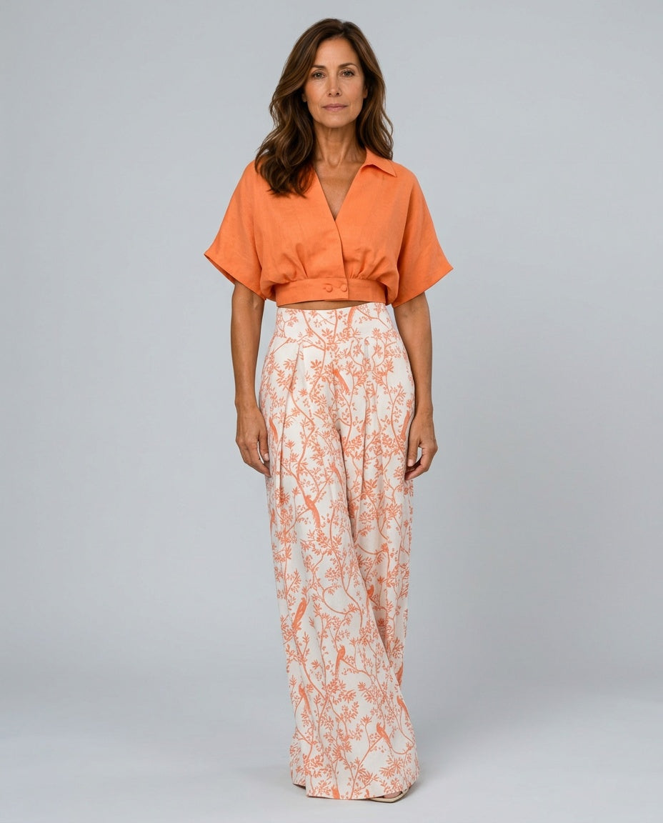 Elena | Printed Blouse & Flowing Trousers Co-ord Set