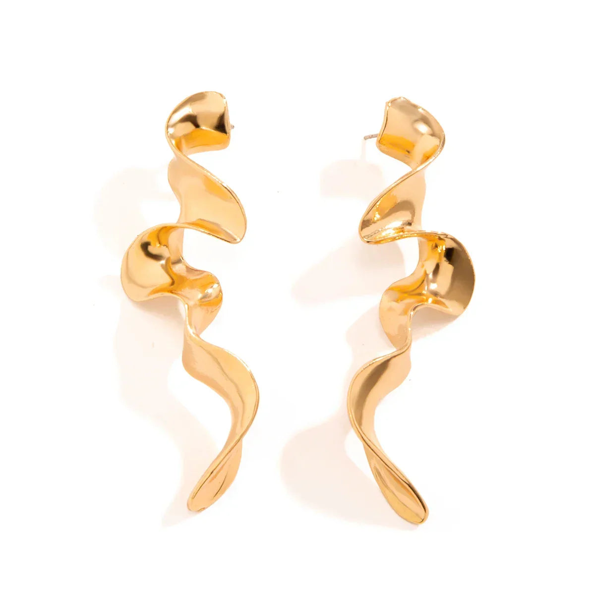 Idris | Gold Sculptural Twisted Drop Earrings