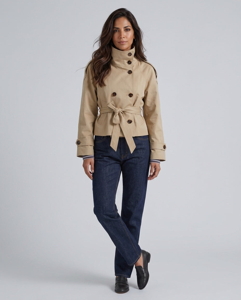 Ottilie | Cropped Double-Breasted Trench Coat
