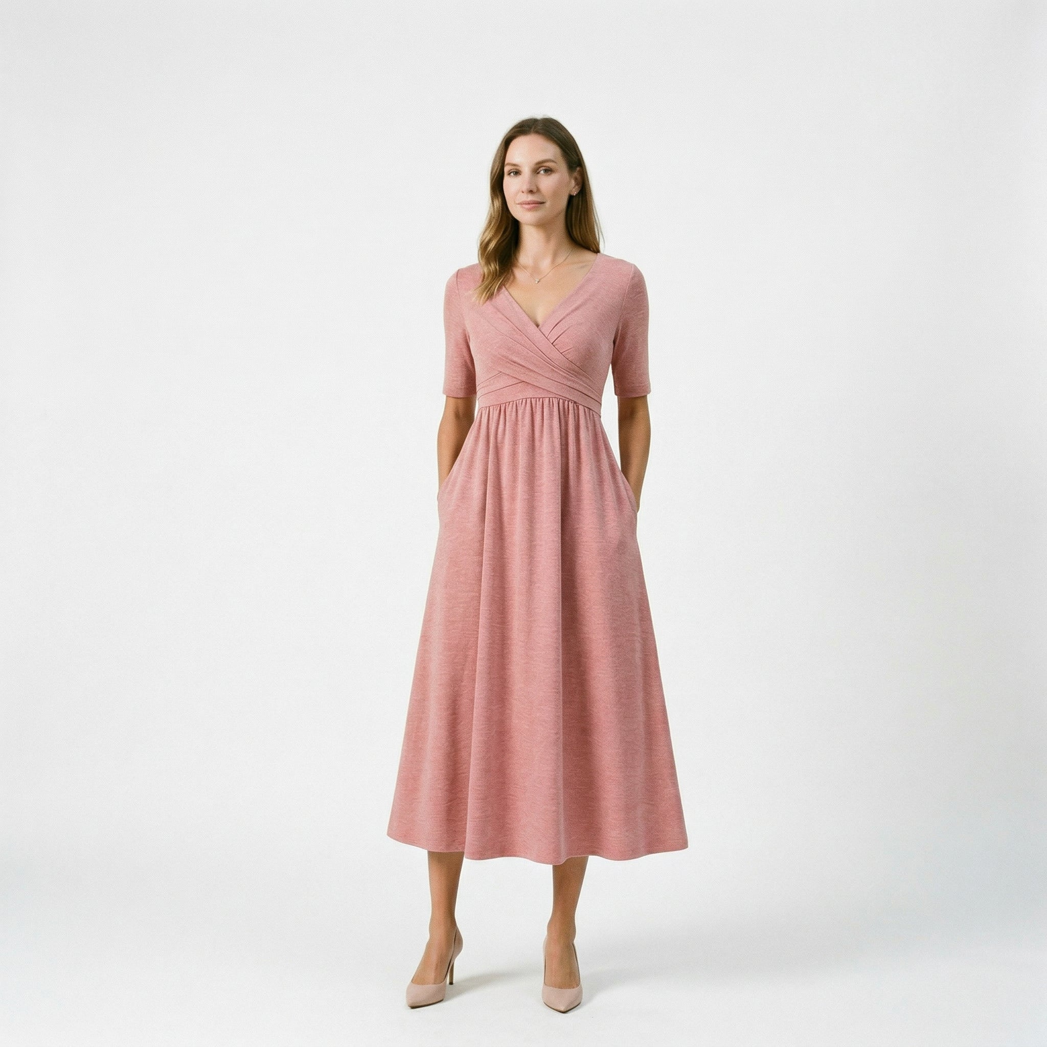 Saskia | Wrap Front Summer Midi Dress