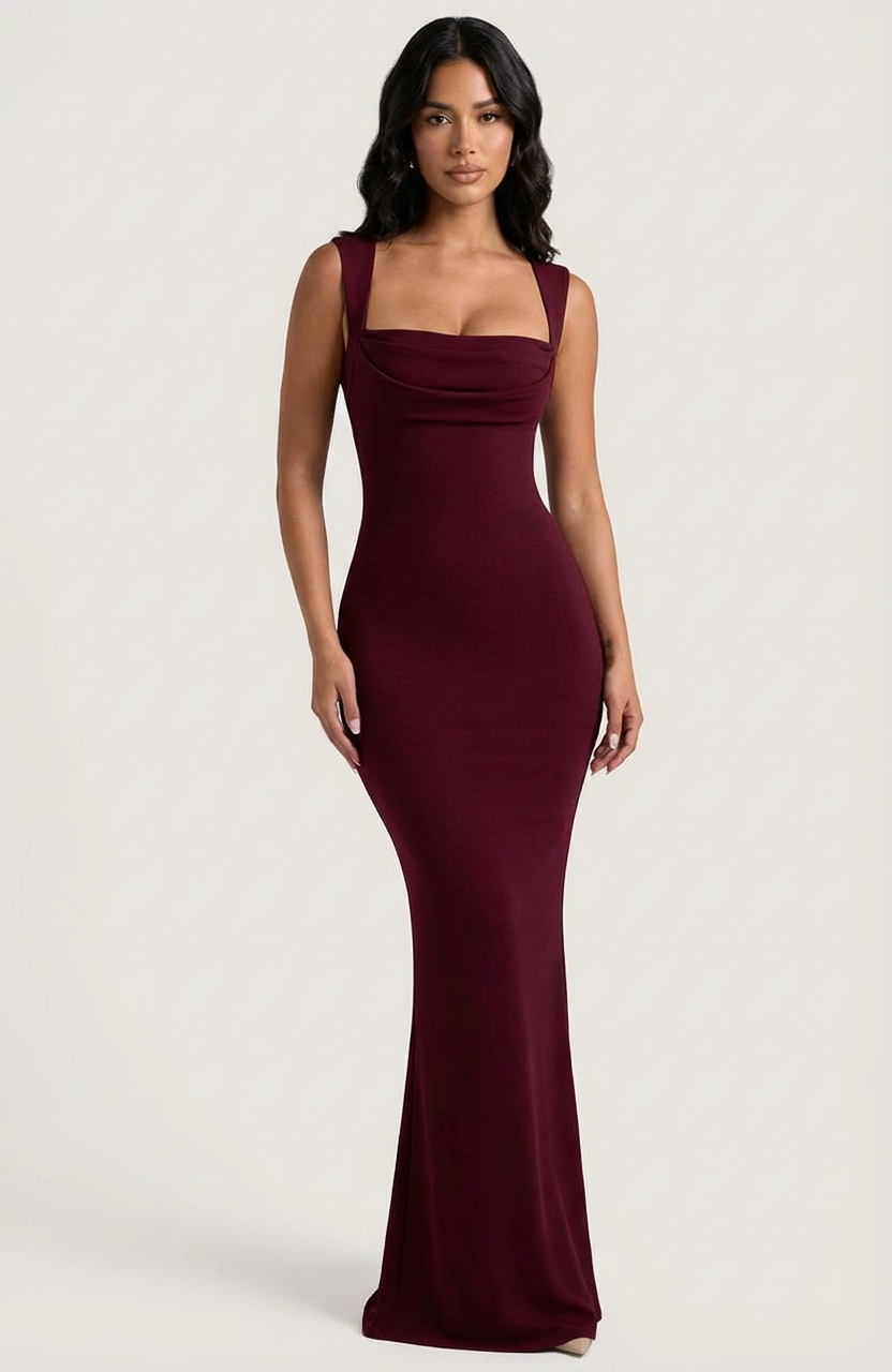 Serena | Bordeaux Maxi Dress