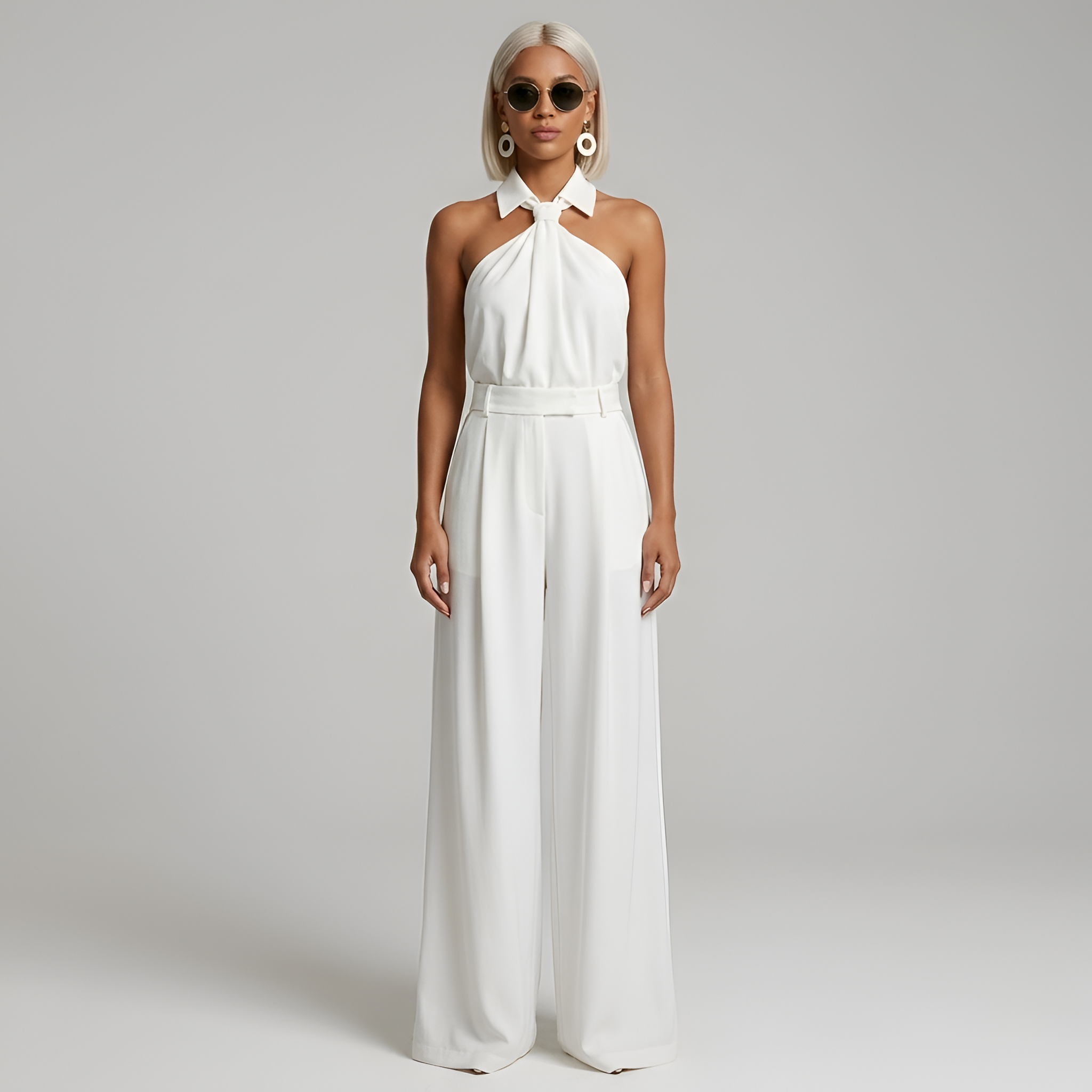 Ines | Halter Neck Wide-Leg Jumpsuit