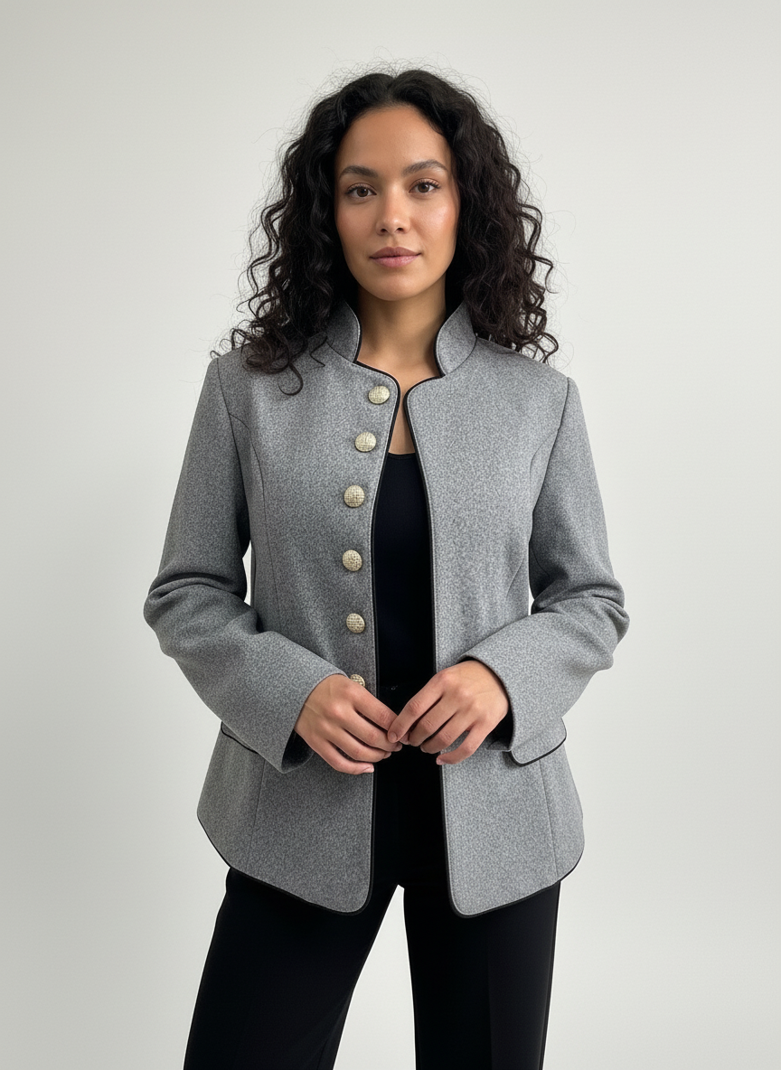 Tatum | Structured Luxe-Button Blazer
