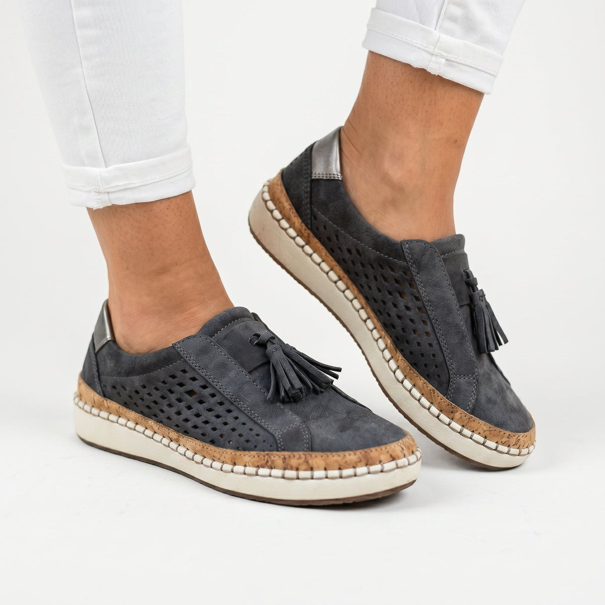 Leticia | Knit Cushioned Sole Slip-On Shoes