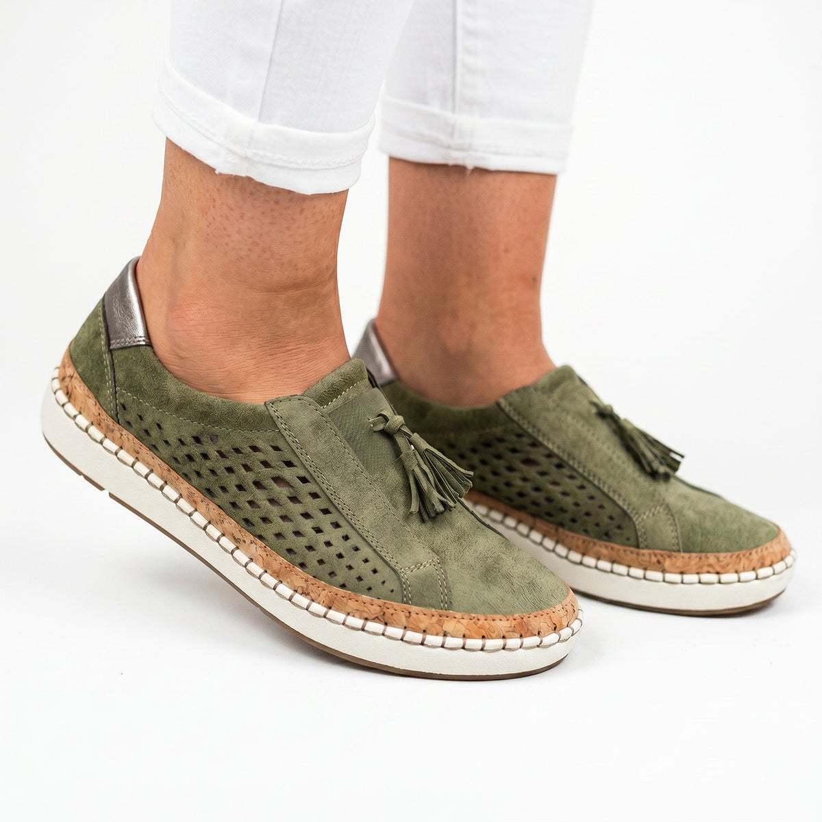 Leticia | Knit Cushioned Sole Slip-On Shoes