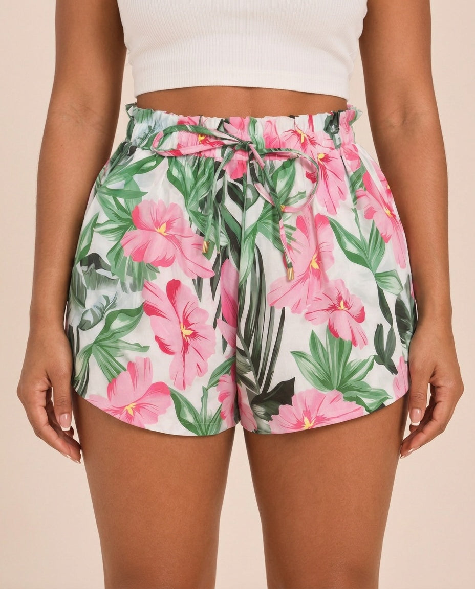 Imogen | High Waist Floral Print Shorts