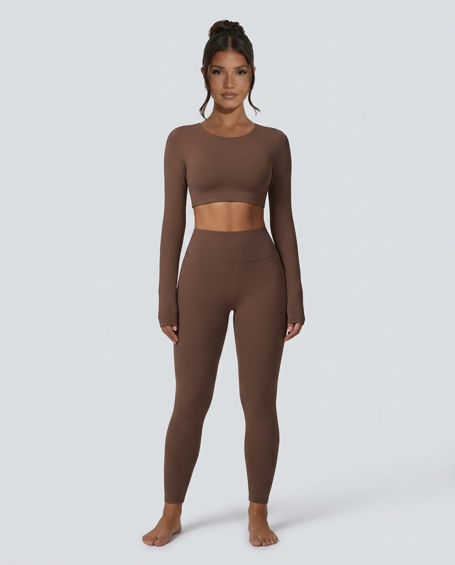 Cleona | Long Sleeve Shaping Compression Crop Top