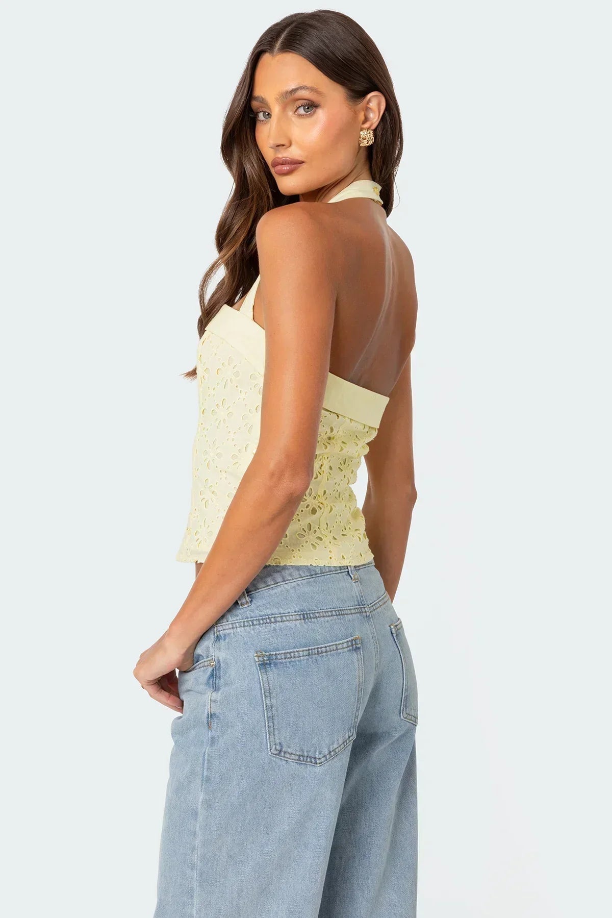Belen | Strapless Crochet Lace-Up Bustier Top