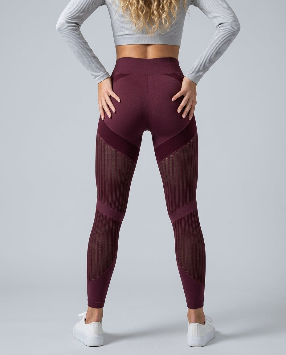 Cleona | High-Waist Mesh Panel Ankle Leggings