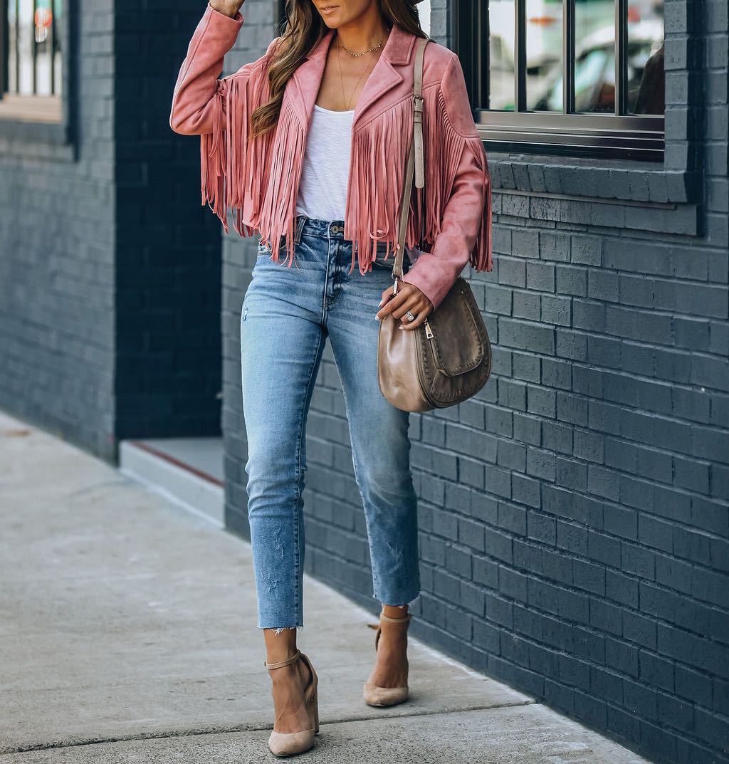 Hadley | Fringe Faux Suede Cropped Jacket