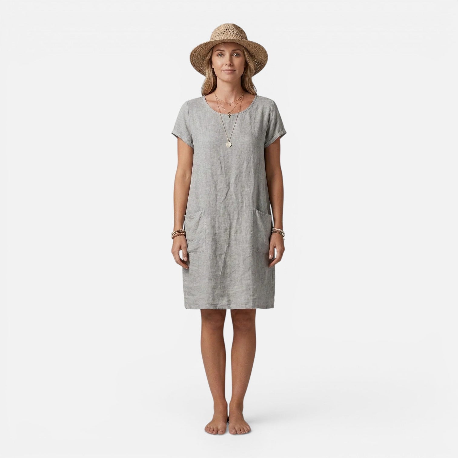 Emerson | Relaxed Fit Breathable Midi Dress with Pockets
