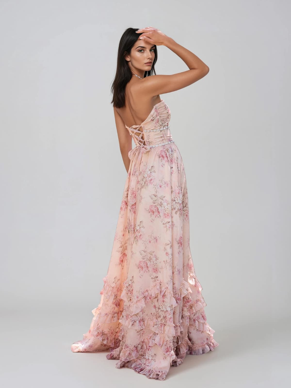 Fiorenza | Plunge Neck Floral Maxi Dress