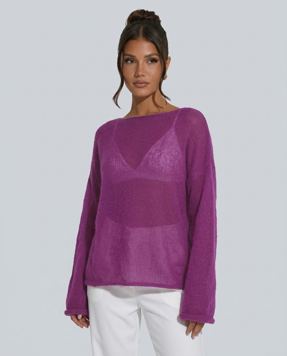 Mabel | Cropped Bell Sleeve Knit Jumper