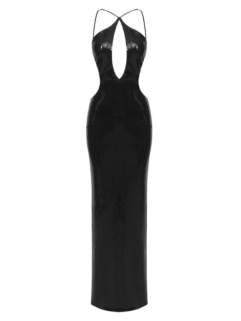 Mia | Backless Cutout Sequin Maxi Dress