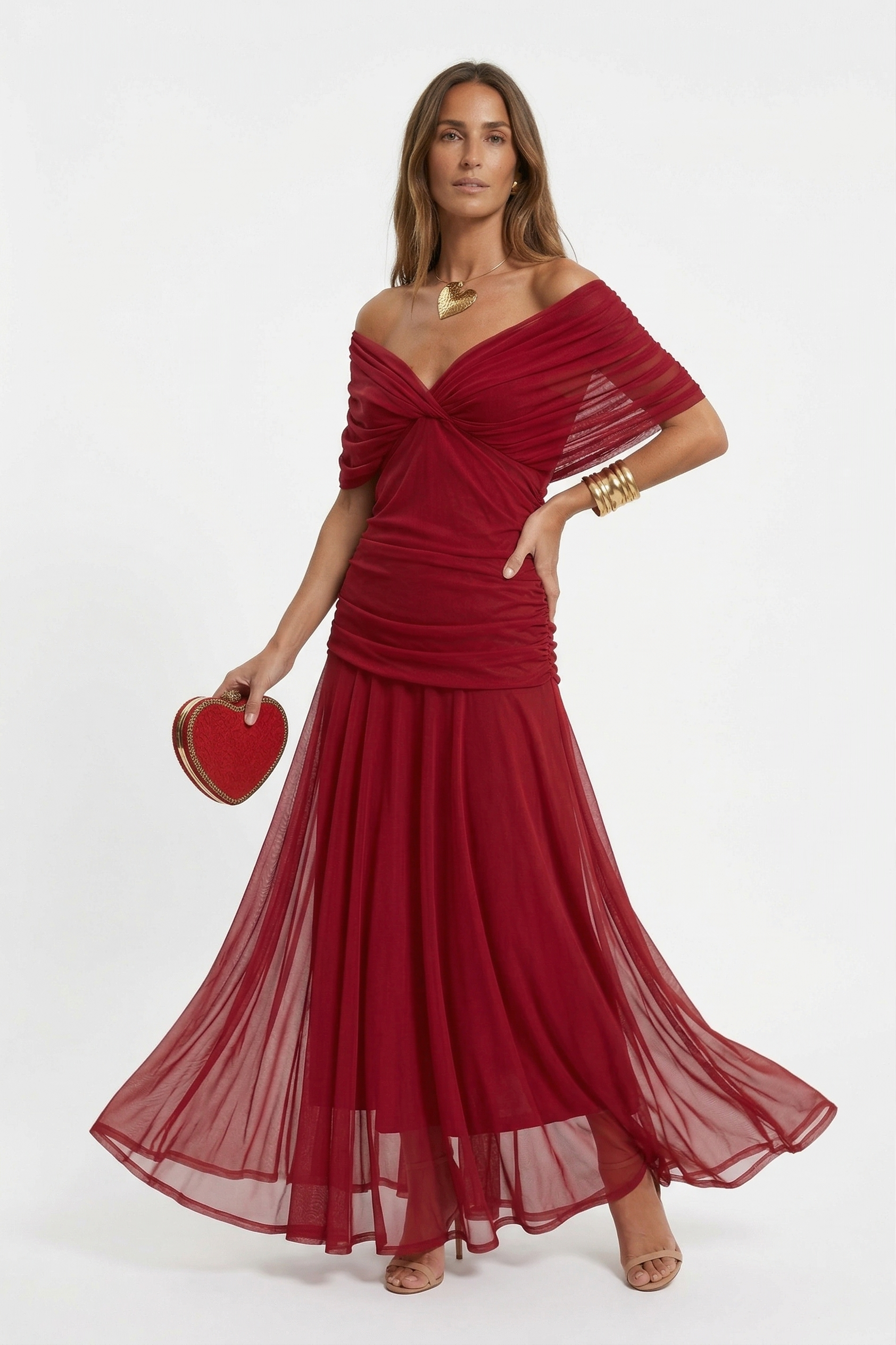Kennedy | V-Neck Crossed Draped Floral Maxi Dress
