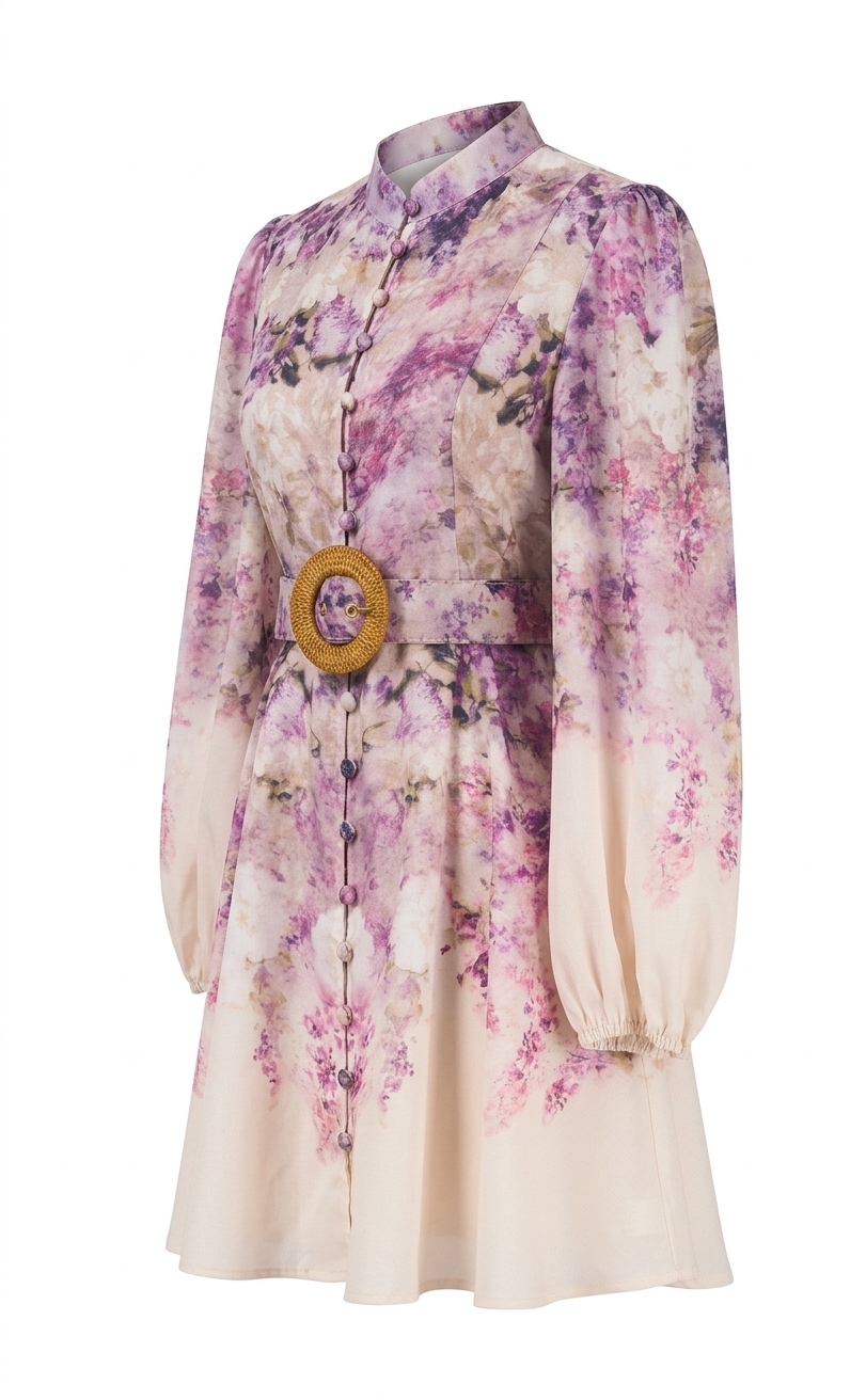 Romy | Floral Linen-Blend Mini Dress