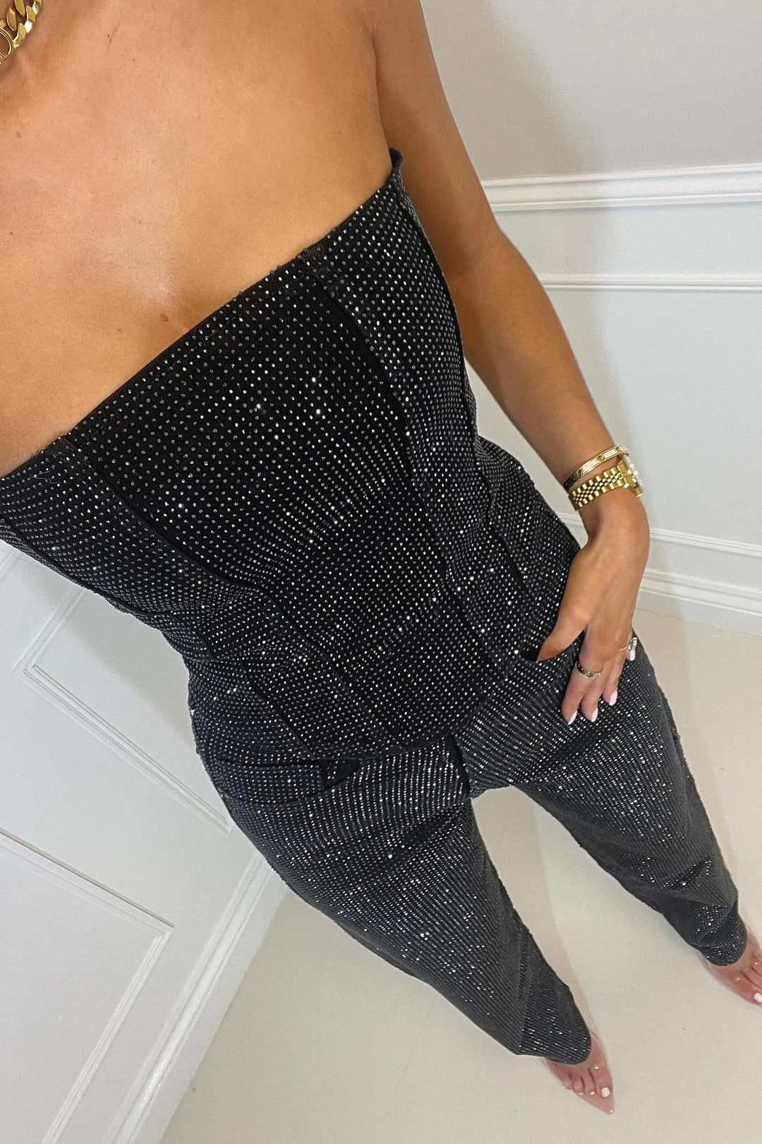 Stelline | Strapless Glitter Two-Piece Set