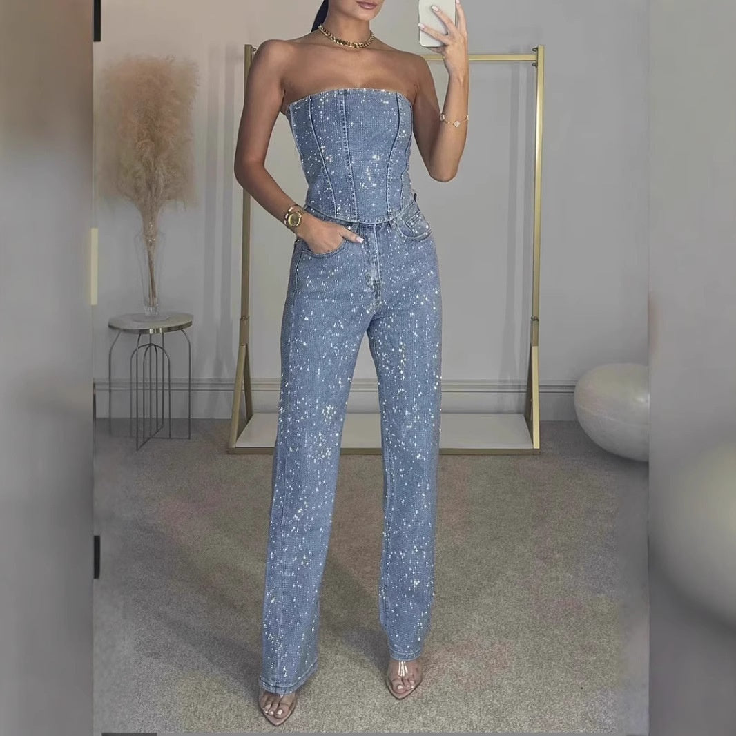 Stelline | Strapless Glitter Two-Piece Set