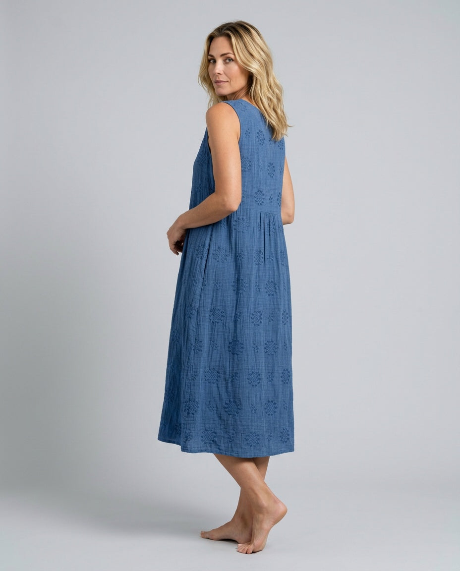Dotty | Polka Dot Cotton-Blend Midi Dress