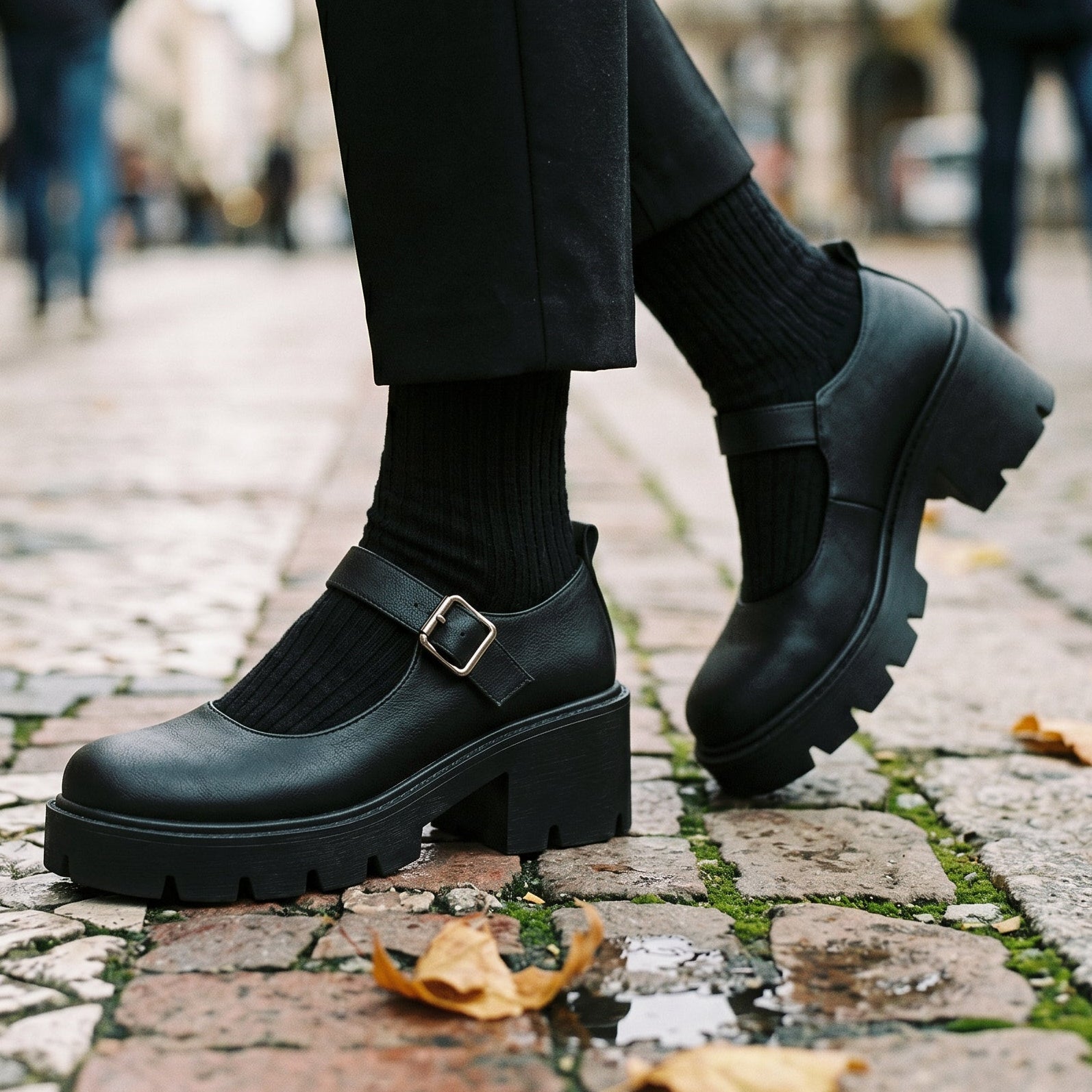 Delphine | Mary Jane Faux Leather Pumps