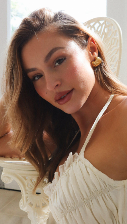 Elin | Gold-Tone Shell Motif Statement Drop Earrings