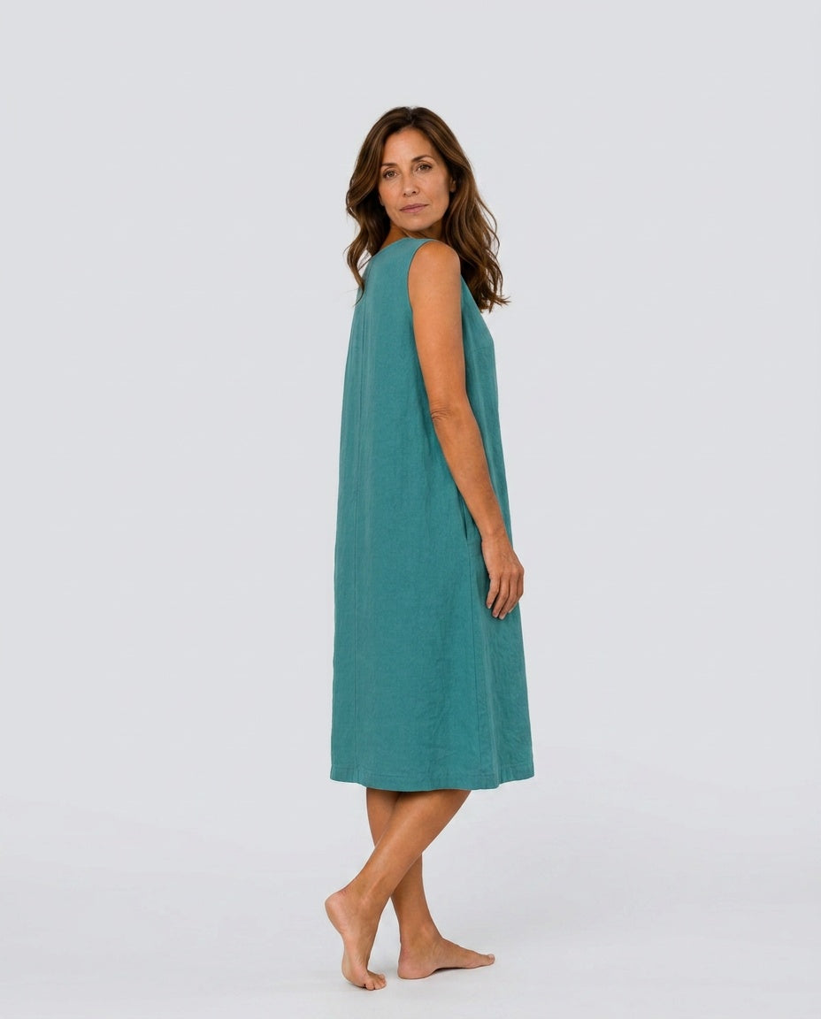 Helena | Relaxed-Fit Cotton-Blend Midi Dress