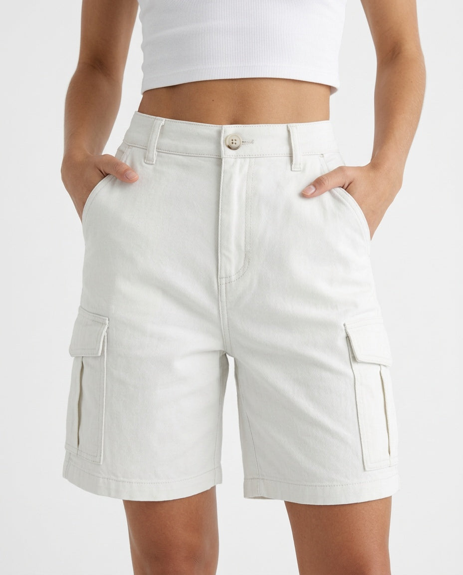 Pilar | High Waist Elastic Waist Sports Shorts with Pockets