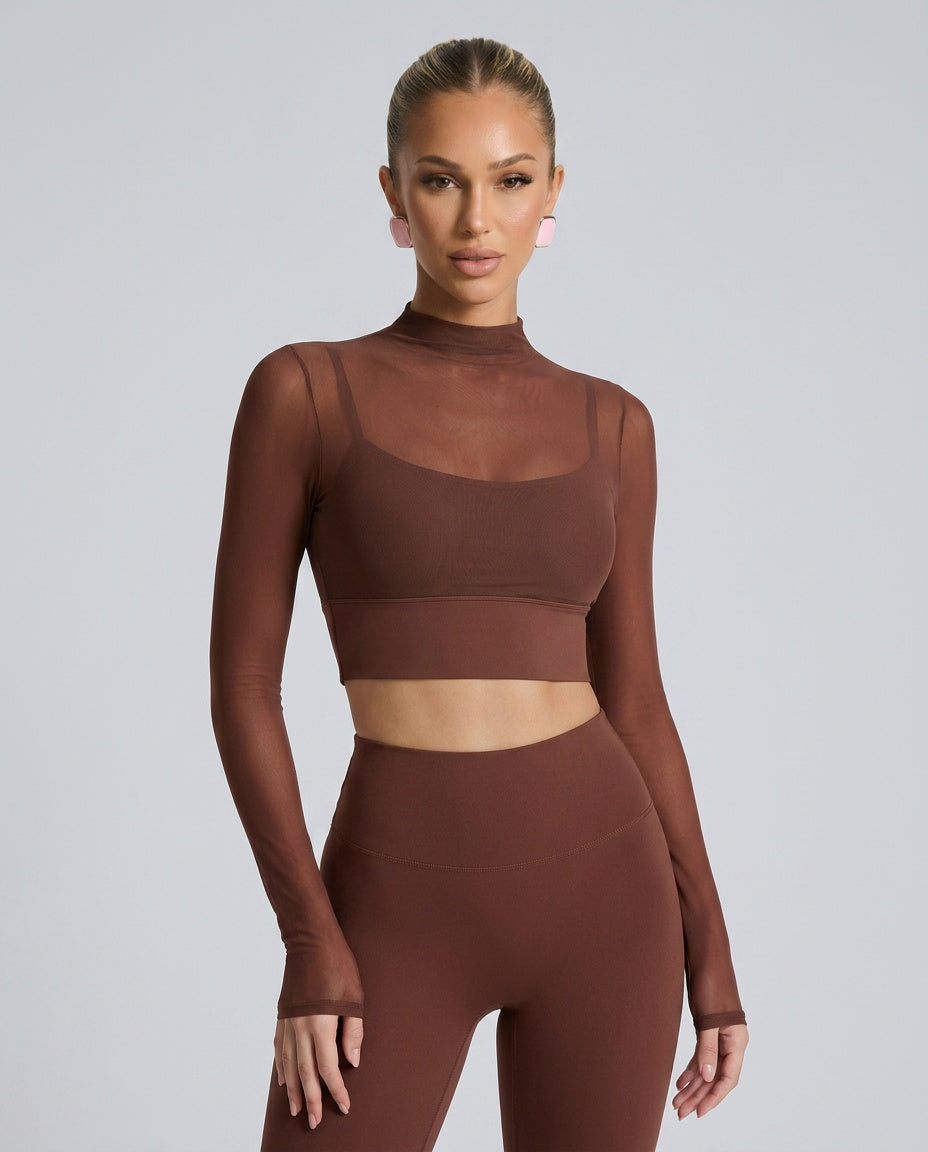 Gemma | Long Sleeve Sculpting Compression Crop Top