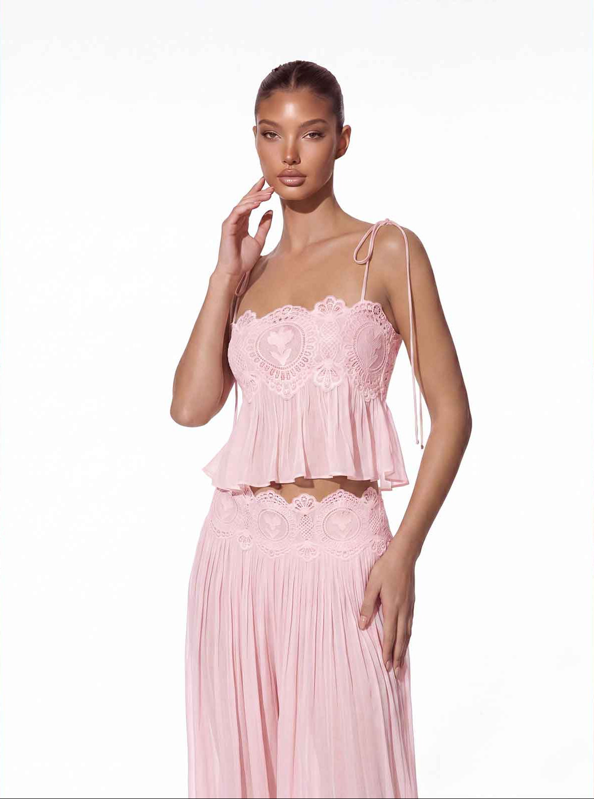 Mira | Pleated Spaghetti Strap Pants Co-ord Set