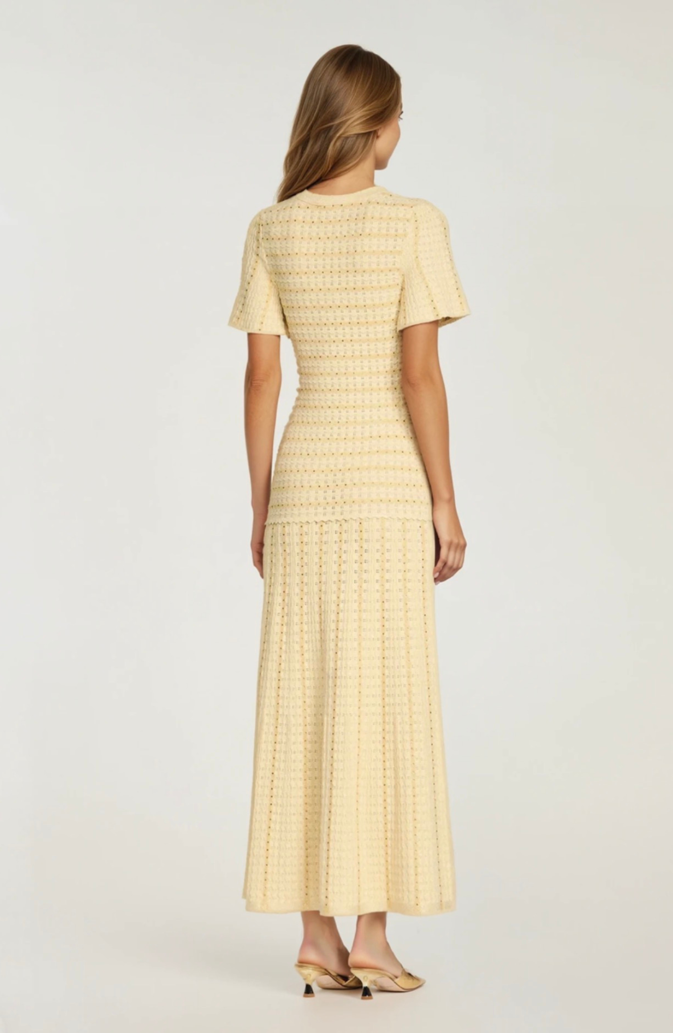 Ines | Rhinestone Button-Front Knit Maxi Dress