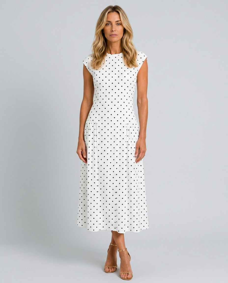 Dottie | Flowy Polka Dot Midi Dress