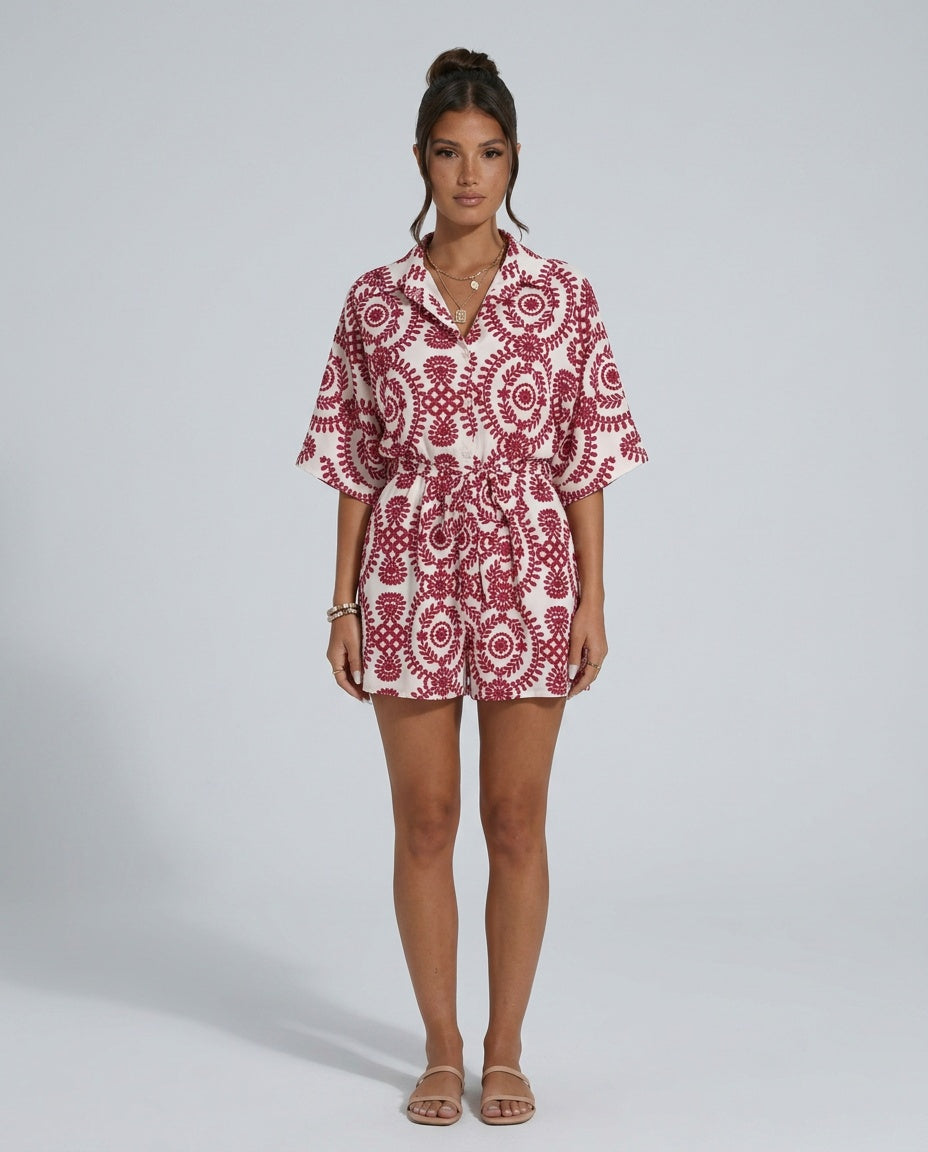 Una | Floral Print Relaxed Boho Jumpsuit