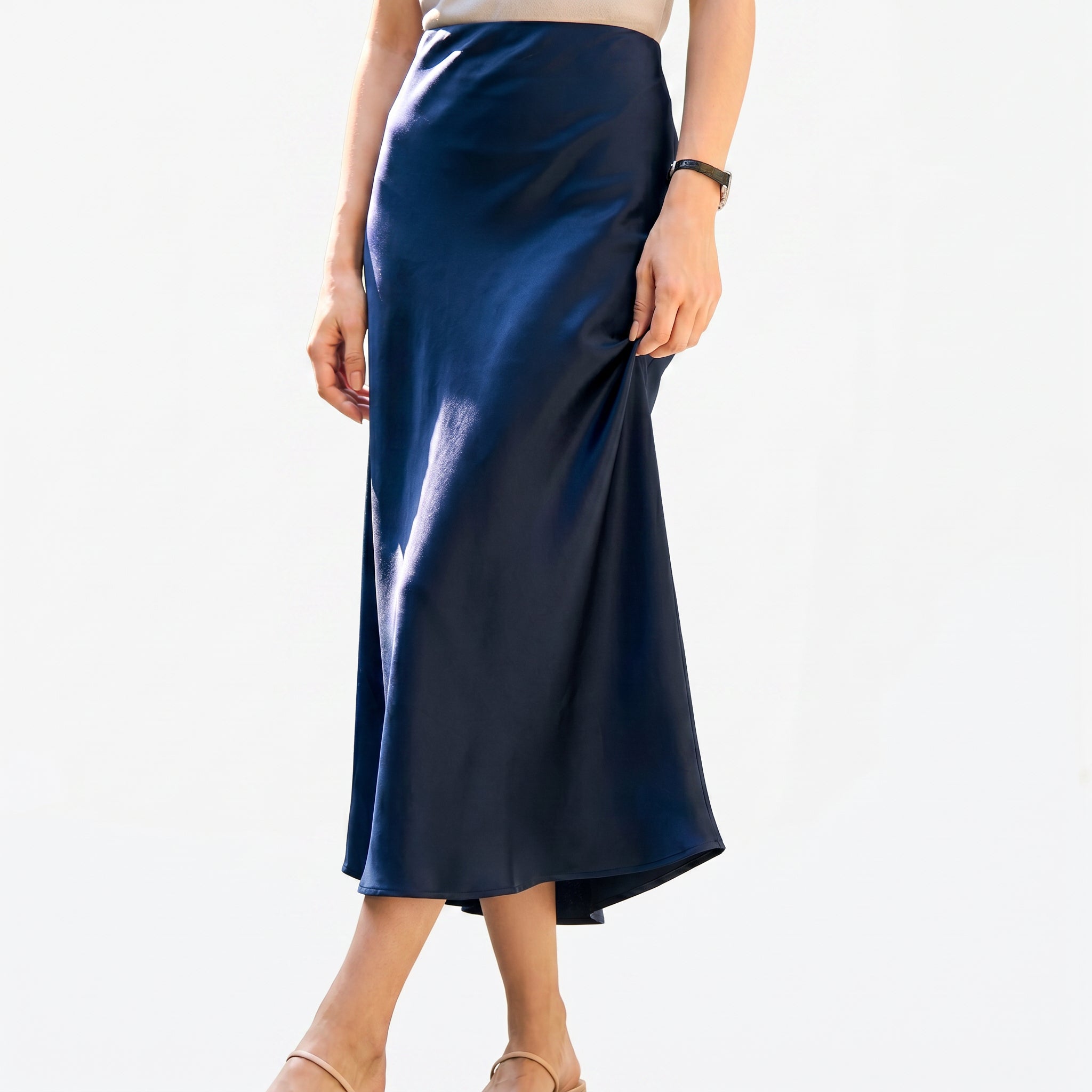 Dahlia | Elastic Waist Midi Skirt
