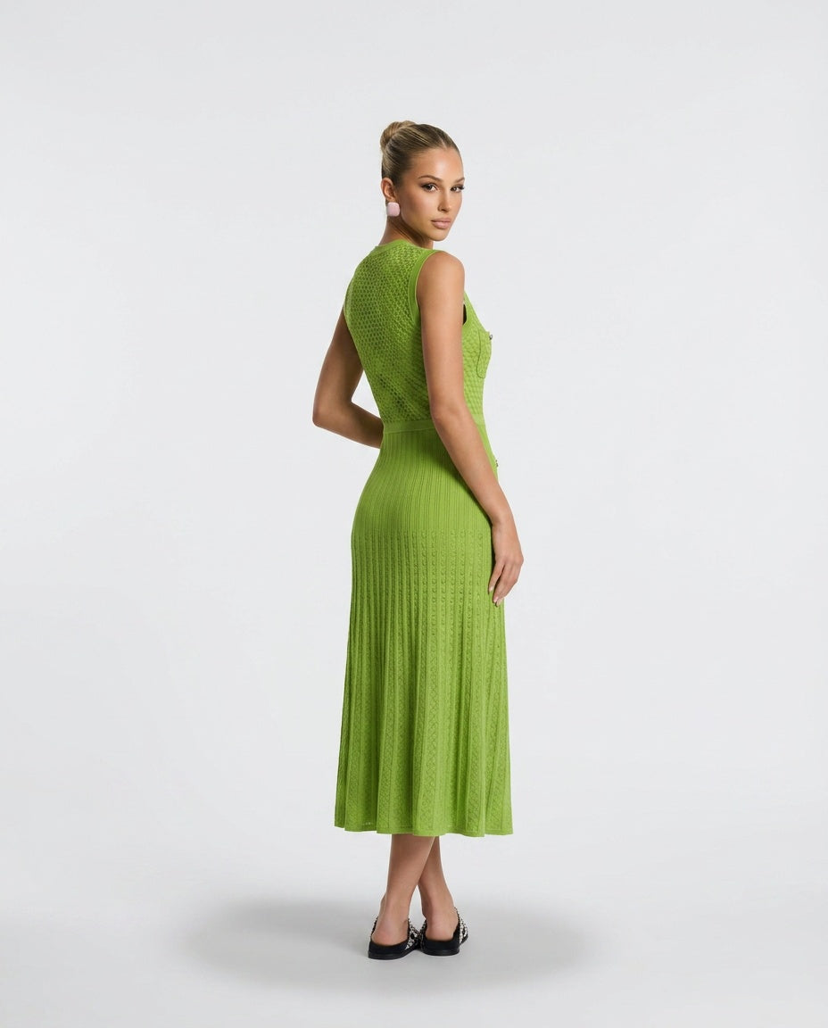 Sloane | Sleeveless Metallic Knit Maxi Dress