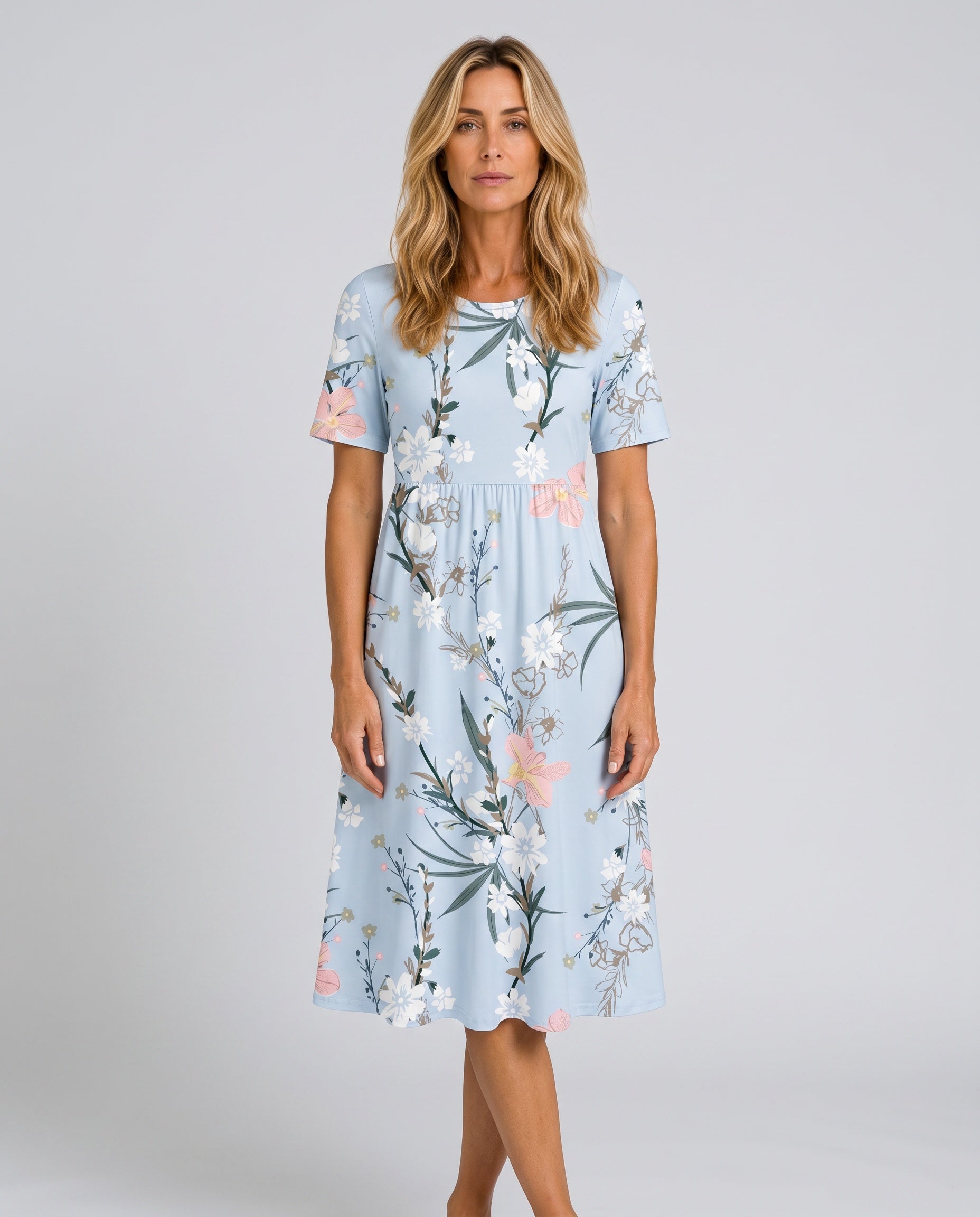 Fiona | Floral Print Relaxed Midi Dress