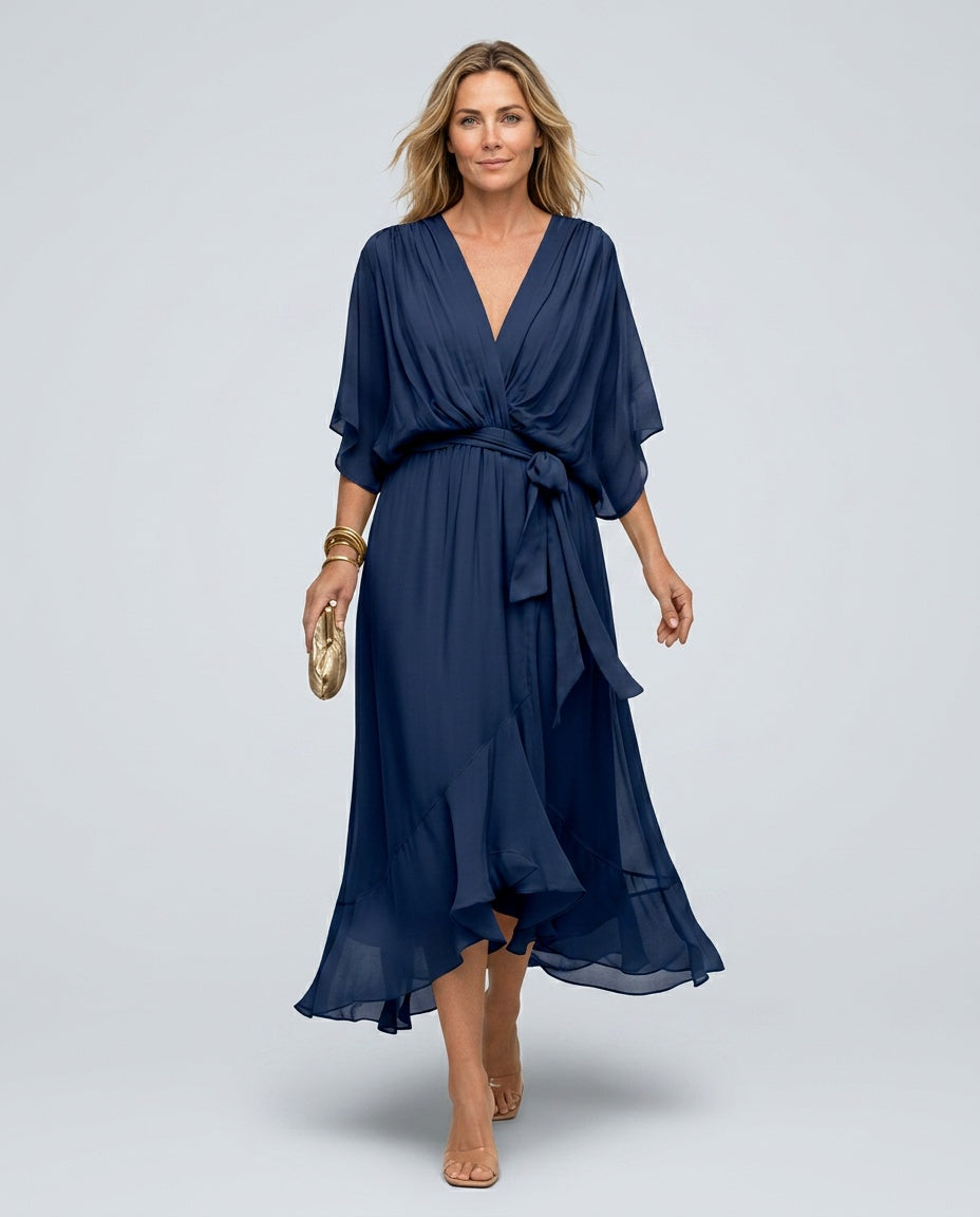Senna | V-Neck Flowy Midi Dress