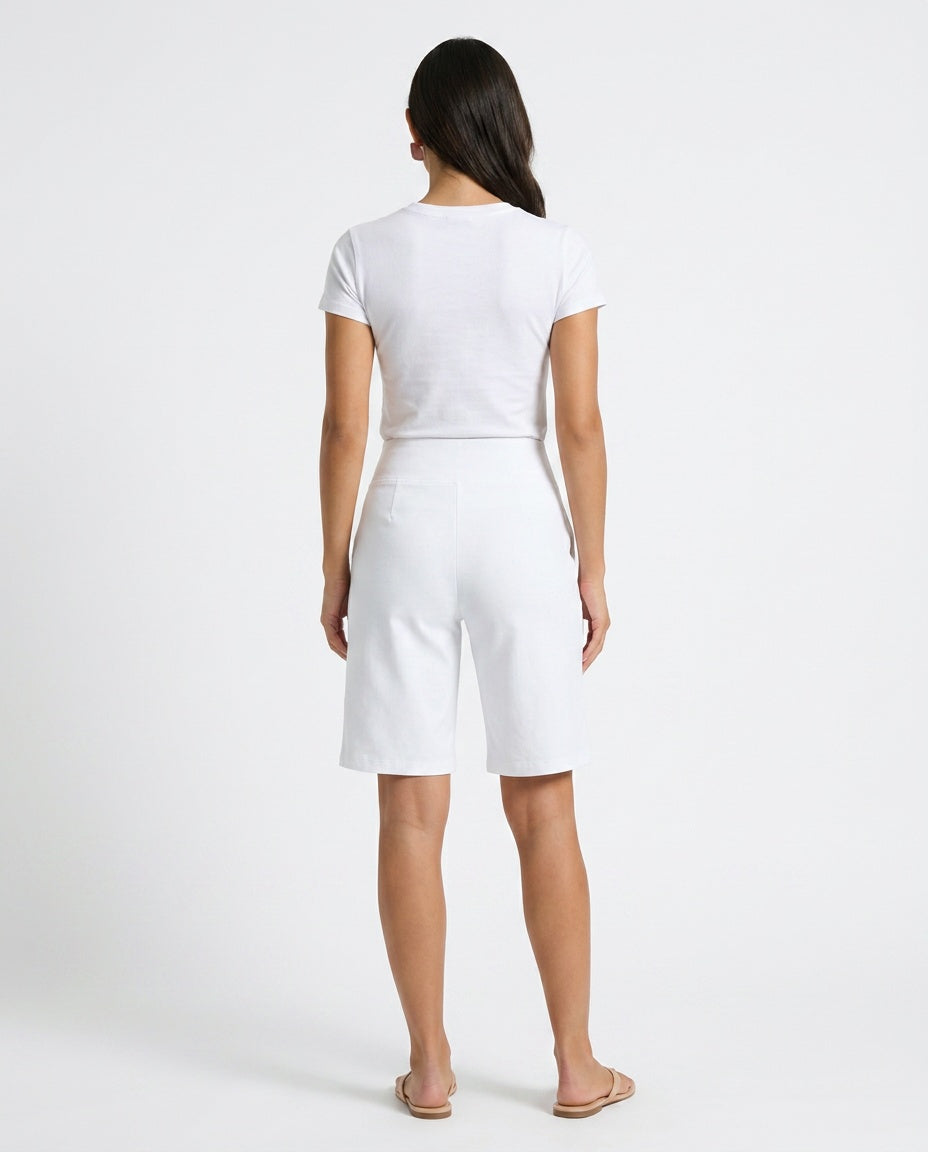 Bianca | Mid Waist Bermuda Shorts with Pockets