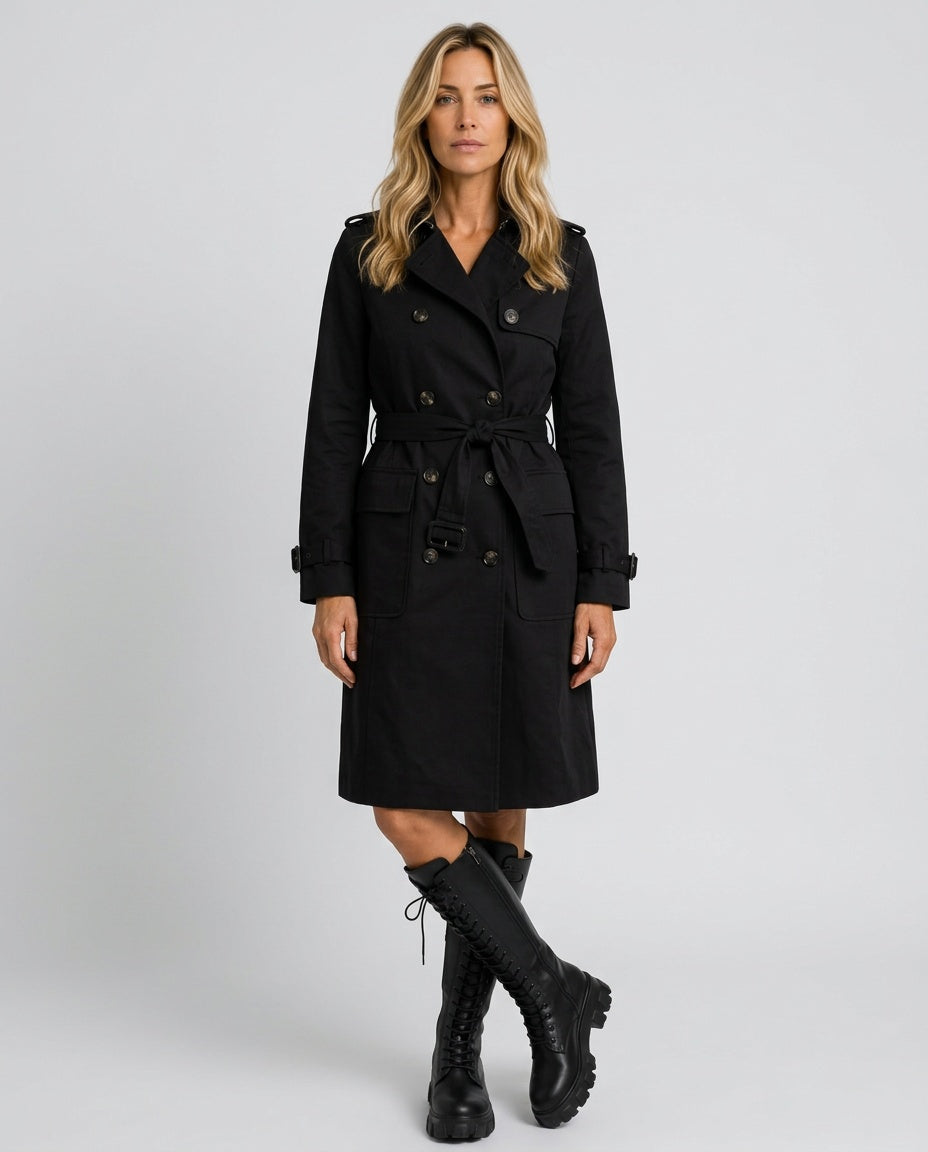 Marley | Longline Hooded Drawstring Trench Coat