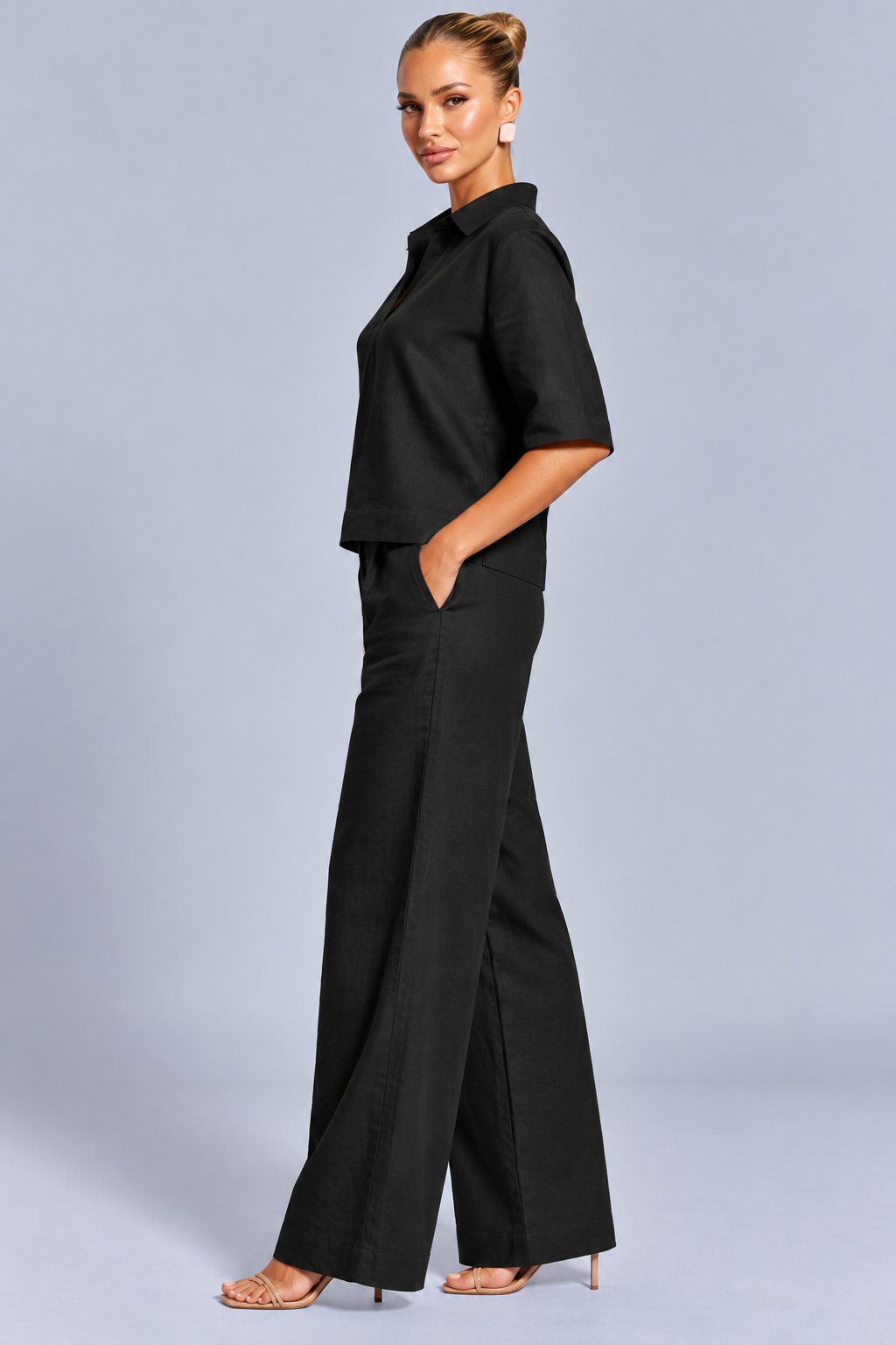 Karla | V-Neck Top and Wide-Leg Trousers Set