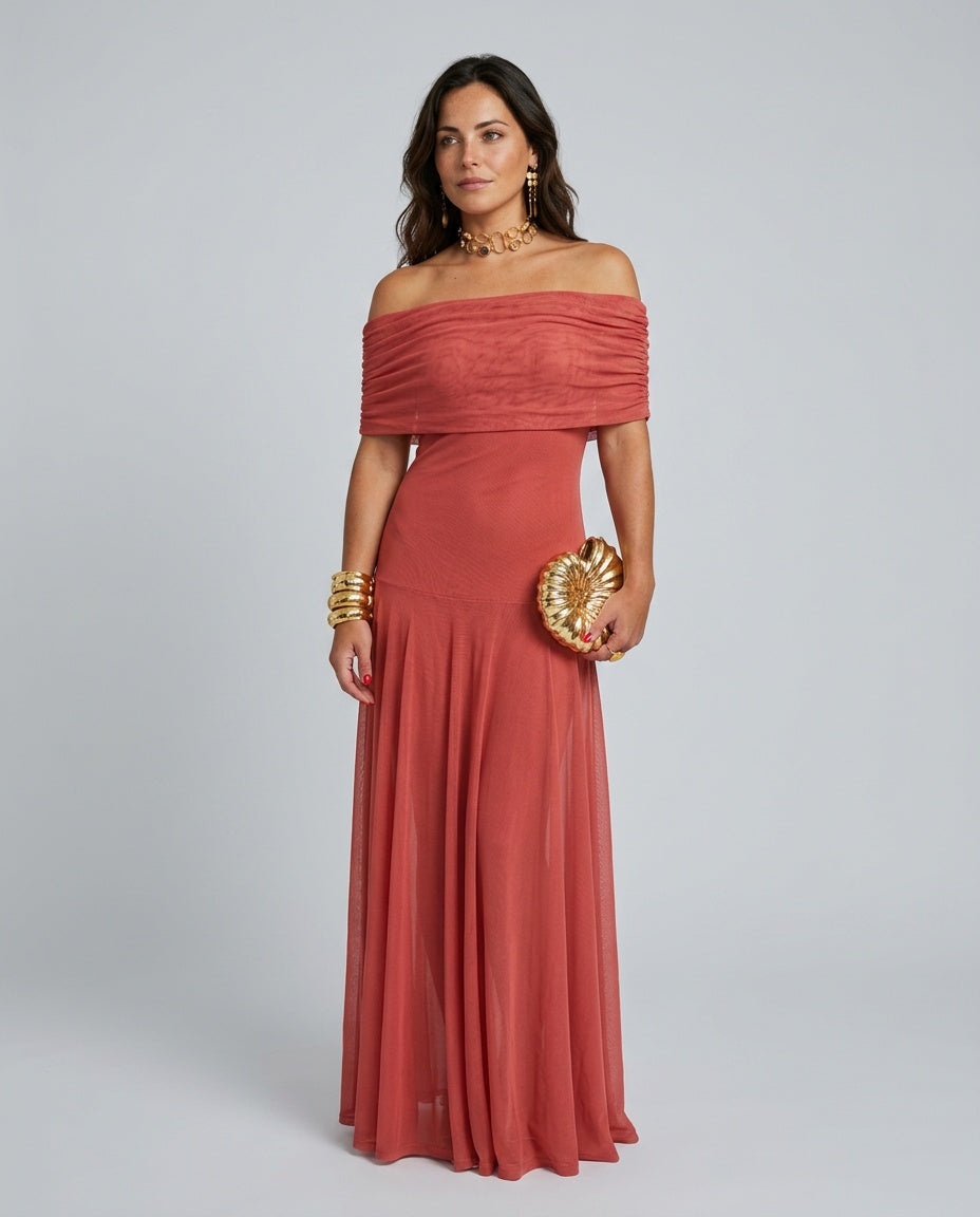 Saskia | One-Shoulder Pleated Maxi Dress