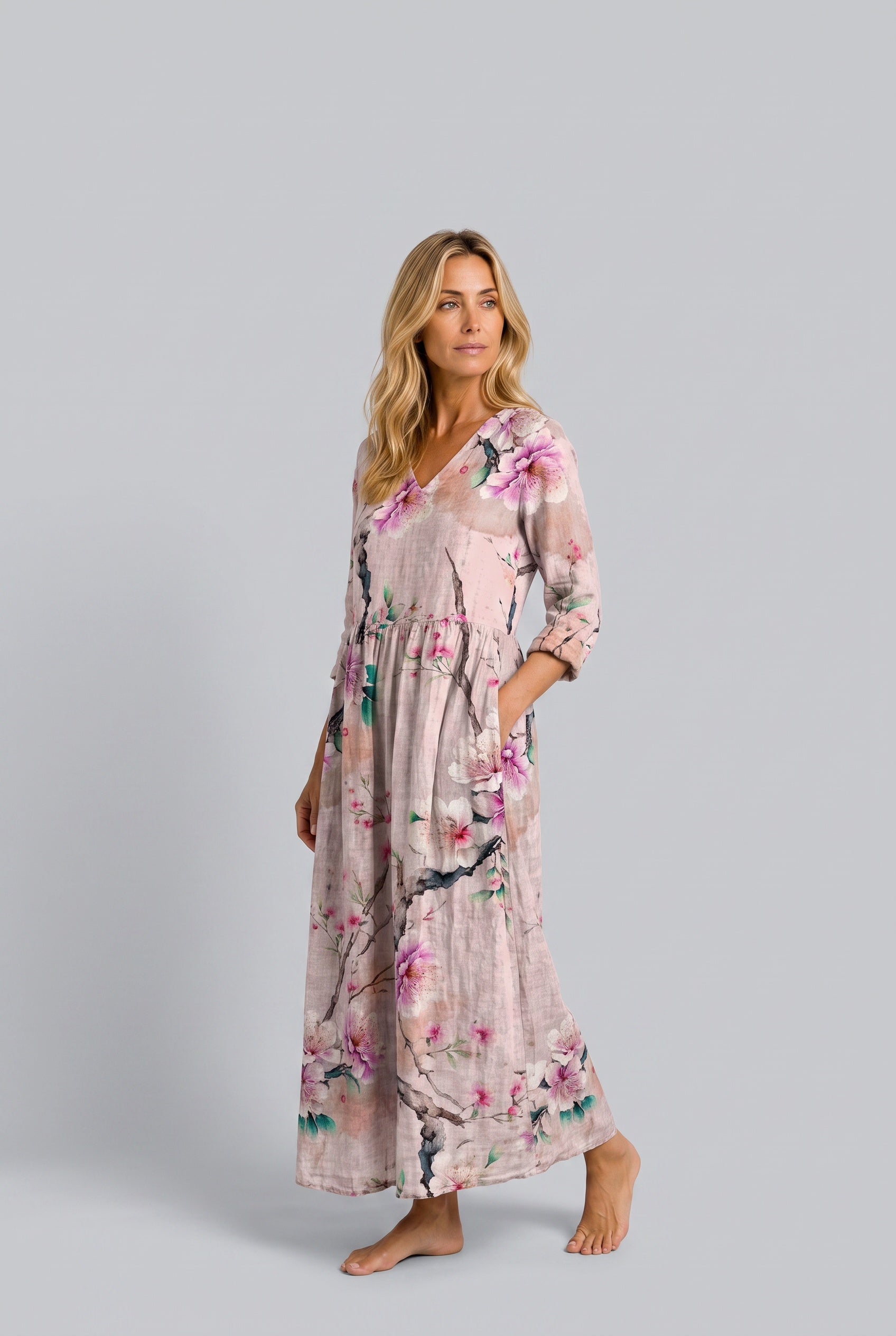Isolde | Floral V-Neck Maxi Dress