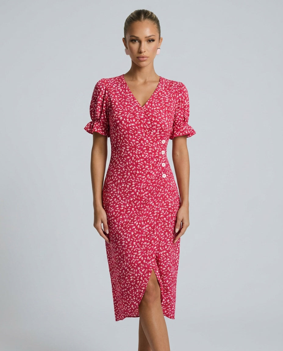 Savannah | Floral Print Midi Dress